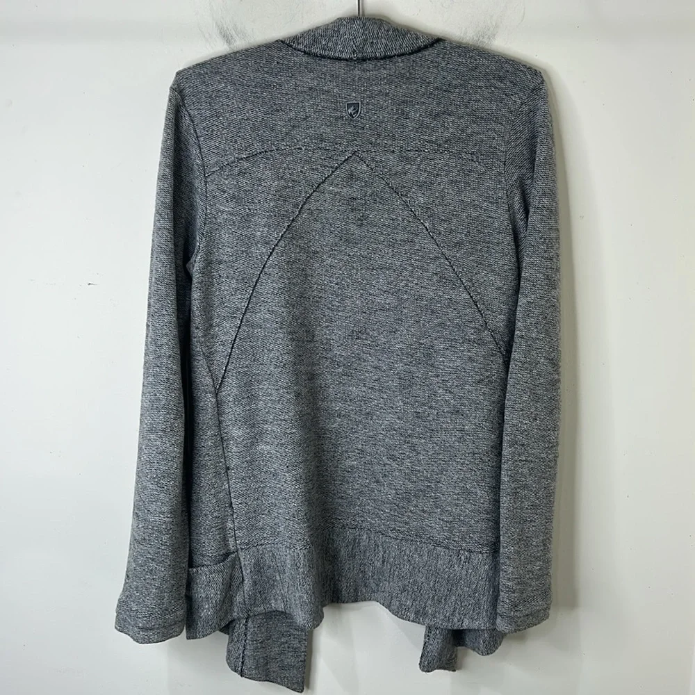 KUHL Nova Cardigan Wool Blend Drape Open Front Ash Gray Size Small